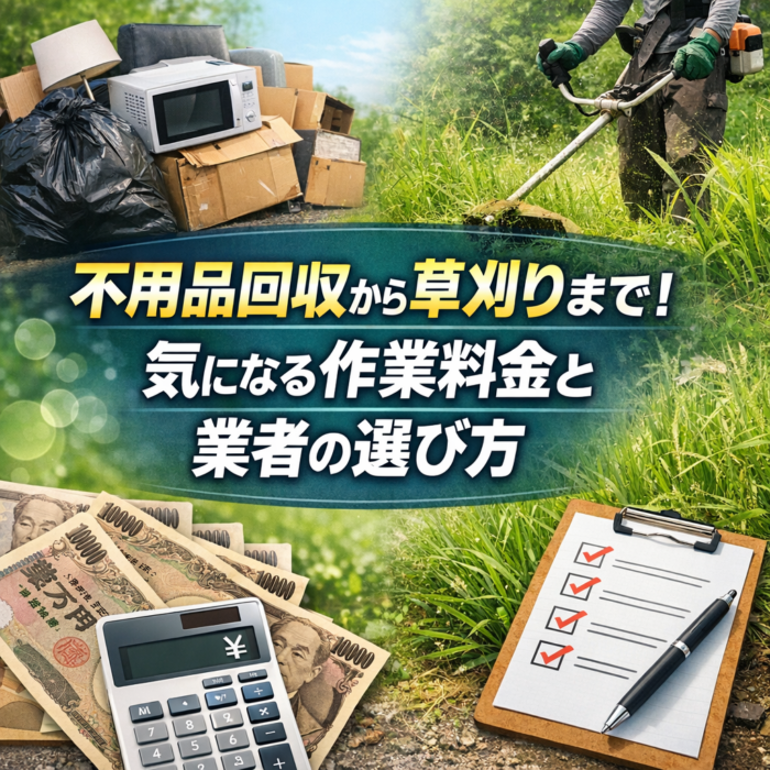 不用品回収から草刈りまで！気になる作業料金と業者の選び方